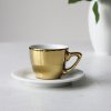 Espresso šálek s podšálkem, zlatý lesk