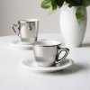 Espresso šálek s podšálkem, stříbrný lesk
