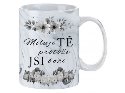 hrnek šedý mramor Miluji tě