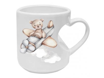 hrnek srdce medvídek letadlo