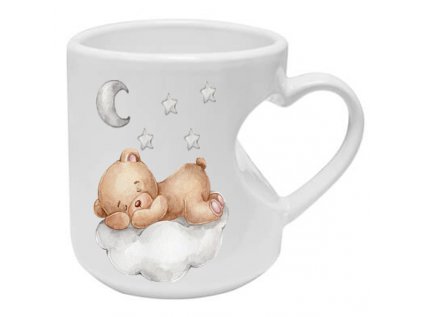 hrnek srdce medvídek spí