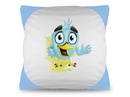 polštář modrý pták