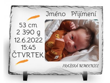 fotokámen miminko fotka iniciály