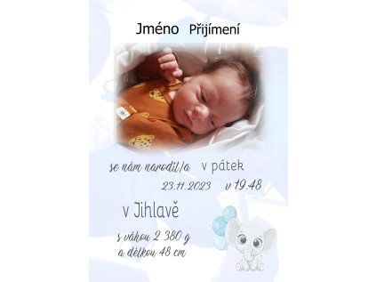 tabulka miminko se slonem