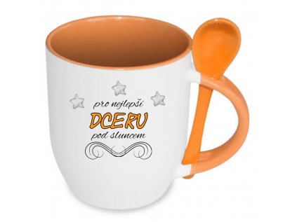 hrnek oranzovy lzice dcera