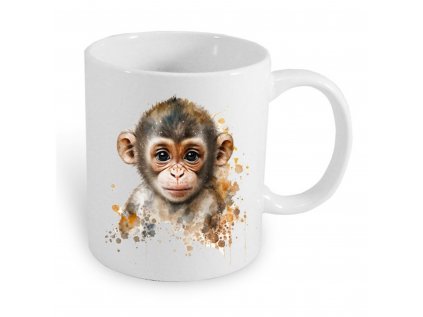 hrnek bílý opice 2