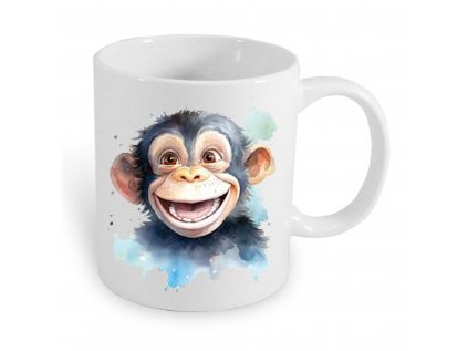 hrnek bílý opice