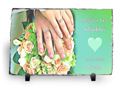 novomanželé ruce zelená