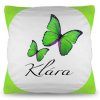 polštář zelené rohy Jméno a motýl