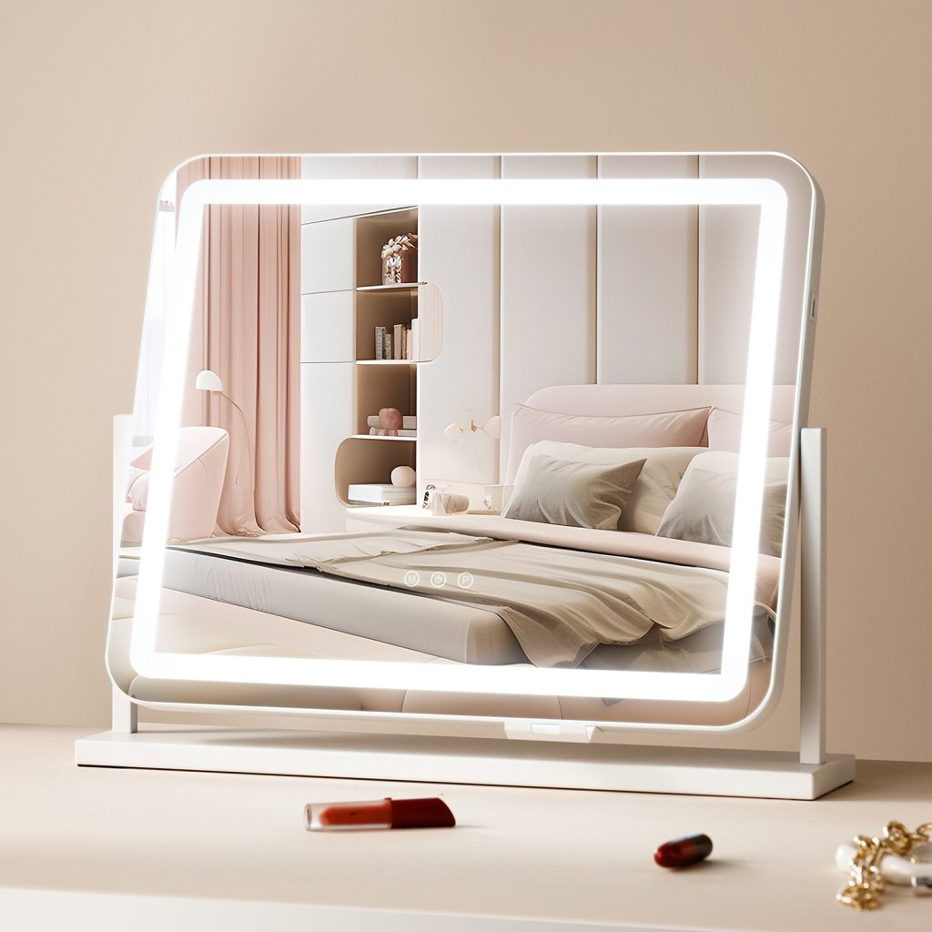 Osvětlené make-up Mirror 3 Color Vanity s USB portem Zvětšení21,7 x 17,7 palce
