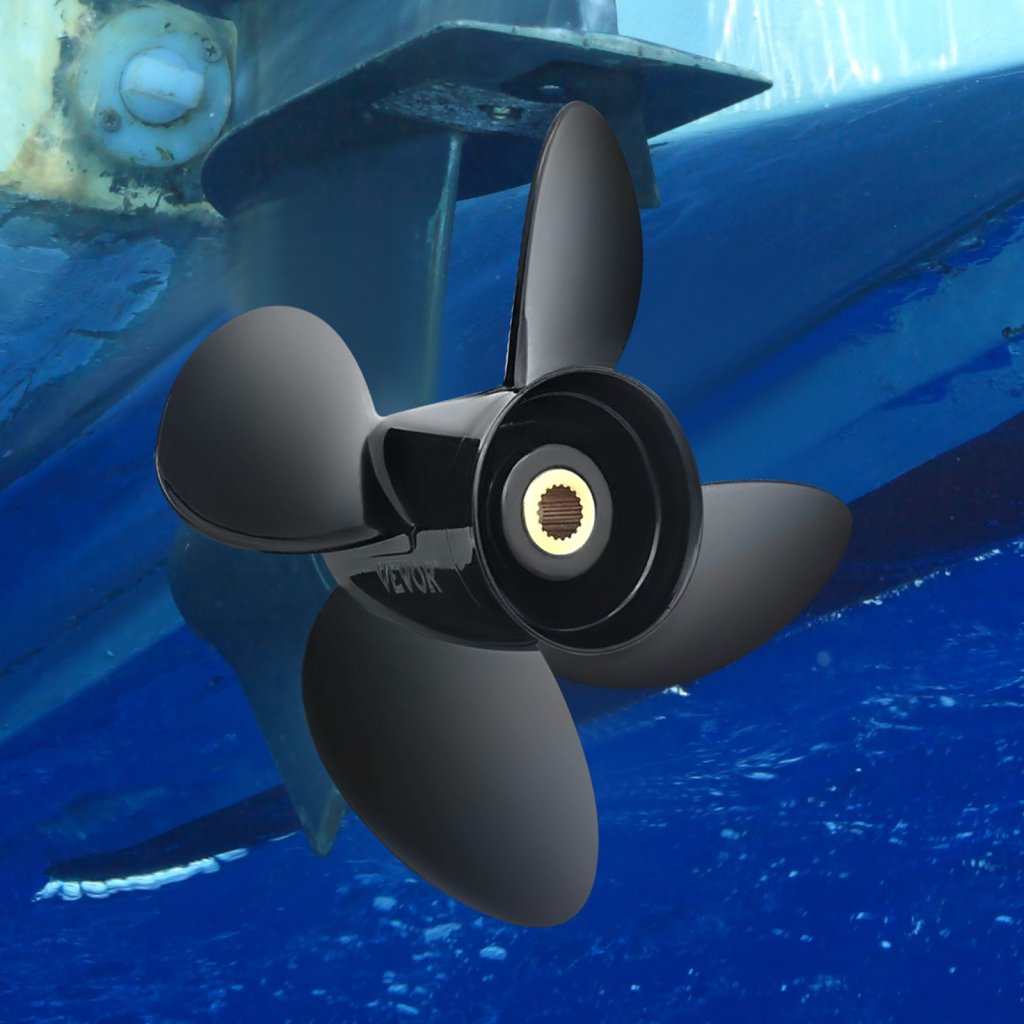 Závěsná vrtule, náhrada za OEM 3587522, 4listá hliníková lodní vrtule s roztečí 14 1/4" x 19", kompatibilní se všemi modely motorů Volvo Penta SX Drive, s 19 drážkami, pravá
