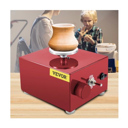 Hrnčířský kruh 0–2000 ot./min., 30W mini keramické kolečko, kutilské stroje na výrobu hlíny s nastavitelnou rychlostí, elektrické sochařské soupravy se 3 talíři gramofonů a 16 ks nástrojů pro umělecká řemesla Formování dárků a domácích kutilů