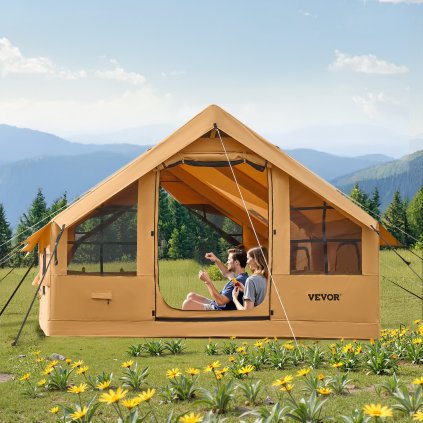 Nafukovací stan pro kempování Glamping stan pro 5-8 osob s pumpičkou pro snadné nastavení