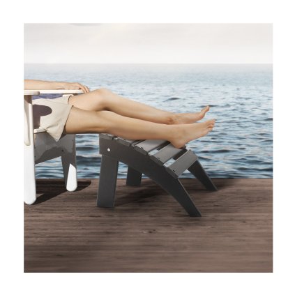 Adirondack Ottoman 18,7L x 19,7W x 13H Inch HDPE skládací opěrka nohou černá