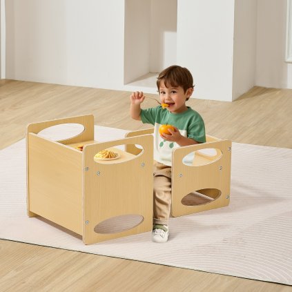 Set stolku a židličky Montessori dětský stolek a židle dřevěné