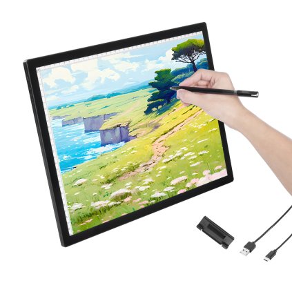 Dobíjecí trasovací podložka A3 LED Light Board 6 úrovní stmívatelného jasu