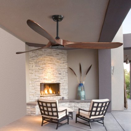 72" stropní ventilátor s dřevěnými lopatkami, bez světla, dálkové ovládání, reverzibilní motor, ořech