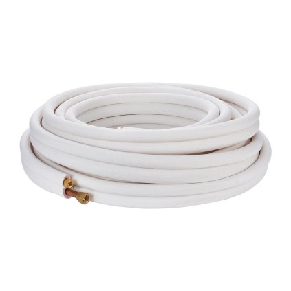Sada 15240 mm mini děleného potrubí, 9,5 a 15,9 mm OD měděné trubky a třívrstvá izolace, pro mini dělené chladící nebo topné čerpadlo pro klimatizaci a HVAC s balicími proužky.