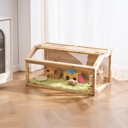 Dřevěná klec pro křečky, stanoviště 86 cm, klec pro myši, hlodavce, malá zvířata