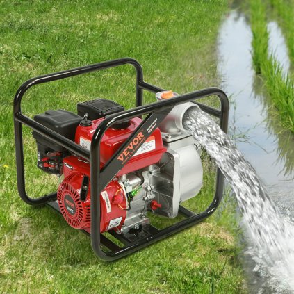 Vodní čerpadlo s benzínovým motorem, 3 palce, 7 HP 265 GPM, zdvih 142 stop, sací délka 22 stop, čtyřtaktní benzínové čerpadlo na přečerpávání odpadní vody, přenosné vysokotlaké s hadicí 25 stop pro zavlažovací bazén, certifikováno EPA