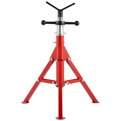 Stojan na trubky s hlavou V, nosnost 1/8"-12", nastavitelná výška 24"-42", zvedáky na trubky, nosnost 2500 lb, přenosné skládací stojany na trubky, tělo z uhlíkové oceli, odolnější