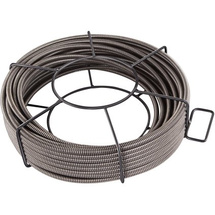 Kabel pro čištění odpadů 50 stop x 3/8 palce s plným jádrem, kanalizační kabel, odtokový šnekový dopravník, čistič kabelů, hadové ucpávání potrubí, kabel pro čištění odpadů, kanalizační odtokový šnekový dopravník, hadové potrubí