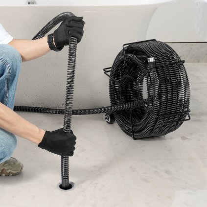 Sekční čisticí šňůra pro odpady 60 FT x 1-1/5" a 6 řezných kleští pro potrubí 2"-7,9"
