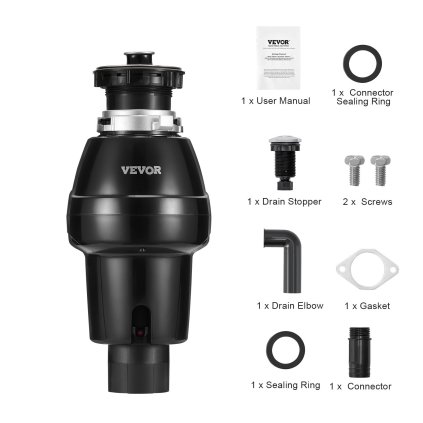 Drtič odpadu 3/4 HP Kontinuální drtič potravinového odpadu 3930 ot./min EZ Connect