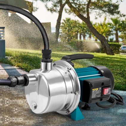 Mělké studniční čerpadlo, 800 W 220 V-240 V, 3700 l/h, výška 40 m, maximální tlak 4,8 baru, přenosné nerezové postřikovací čerpadlo pro zahradní a trávníkové zavlažovací systémy, jezerní fontánu, přečerpávání vody