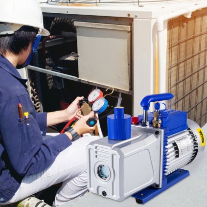 Dvoustupňová vakuová pumpa 10CFM, 1HP chladicí vakuová pumpa, dvoustupňová klimatizace pro mrazení, balení potravin, opravy automobilů, vakuové odsávání (VP280)