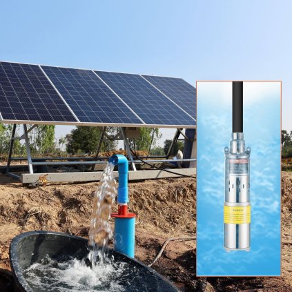 Solární vodní čerpadlo, 24V DC 277W ponorné hlubinné čerpadlo, max. průtok 9,25 GPM, max. dopravní výška 272 stop, max. ponor 65,6 stop, solární vodní čerpadlo pro studny, zavlažování farmářských rančů, napájení hospodářských zvířat