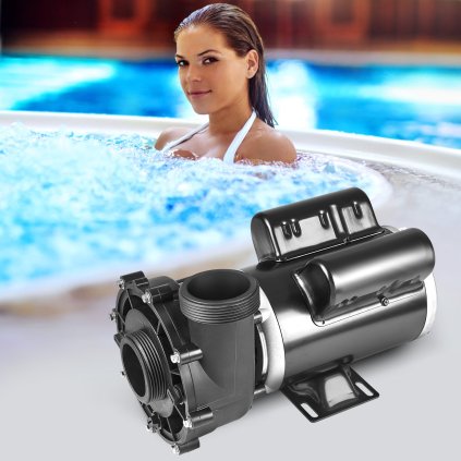 Dvourychlostní čerpadlo do vířivky, 48dílné čerpadlo do vířivky, 1100 W / 35 m³/h / 13 m vysoká rychlost nebo 250 W / 14 m³/h / 2,8 m nízká rychlost, 2palcové/5,6 cm konektory, 90° otočné rozhraní, ochrana proti úniku, ochrana proti přehřátí, automat