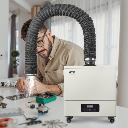 Odsávač pájecích výparů 459 m³/h, bezkartáčový motor 280 W s 10 úrovněmi rychlosti