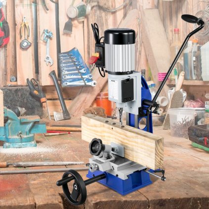 Stolní dlabačka, 1/2 HP, 1700 ot./min, stolní vrtačka s pohyblivým pracovním stolem, dutá dlabačka, pro vrtání kulatých, čtvercových nebo speciálních čtvercových otvorů ve dřevě