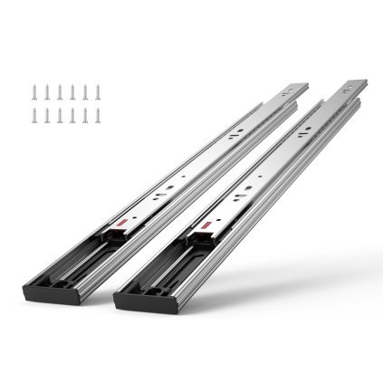 10 párů bočních lišt pro zásuvky o průměru 558,8 mm, odolné ocelové kolejnice s plným výsuvem, tiché vodicí kluzáky s tlumeným zavíráním, kuchyňské lišty s kuličkovým ložiskem, nosnost 45 kg