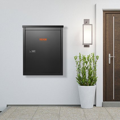 Doručovací krabice na balíky do exteriéru, 15,4" x 10,6" x 20,5", nástěnná poštovní schránka z pozinkované oceli s kódovým zámkem, ochranou proti krádeži, vodotěsnou a uzamykatelnou velkou poštovní schránkou IPX3 na verandu, k obrubníku