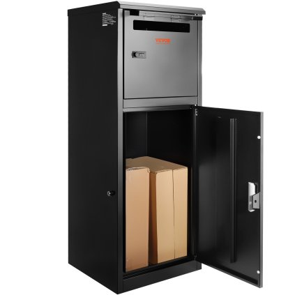 Doručovací krabice na balíky do exteriéru 16,2"x15,8"x44", pozinkovaná ocelová doručovací krabice s kódovým zámkem, odnímatelnou přepážkou proti krádeži, vodotěsná schránka na balíky IPX3 do exteriéru, veranda
