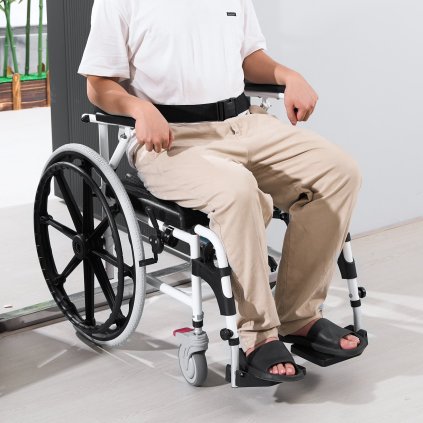 Sprchový invalidní vozík 17,5 palce Al Alloy Commode Koupelnový invalidní vozík pro invalidy