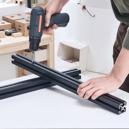4ks lineární kolejnice z hliníkového extrudovaného hliníku 4040 s drážkou T o průměru 1000 mm, eloxovaná