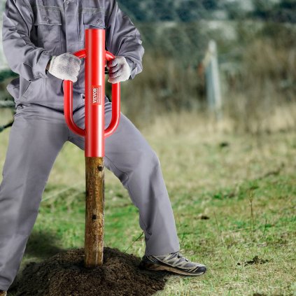 Zatloukač sloupků plotu s rukojeťmi, vnitřní průměr 4,11 palce, bouračka na sloupky v tvaru T