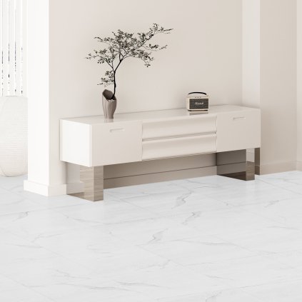 Samolepicí vinylové dlaždice 12 x 12 palců, 50 dlaždic o tloušťce 1,5 mm, loupání a lepení, bílá mramorová textura, podlaha pro kutily do kuchyně, jídelny, ložnic a koupelen, snadné pro domácí dekorace