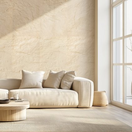 3D nástěnné panely, balení 4 ks, 48x24", PU, imitace kamene, 32 čtverečních stop, kámen žlutý