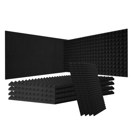 Akustické pěnové panely, balení 4 ks, 48 x 24 x 2 palce, pro stěny a stropy ve studiu