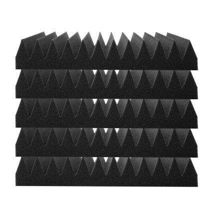 Akustické pěnové panely, balení 50 kusů, 12 x 12 x 2 palce, pro stěny a stropy ve studiu
