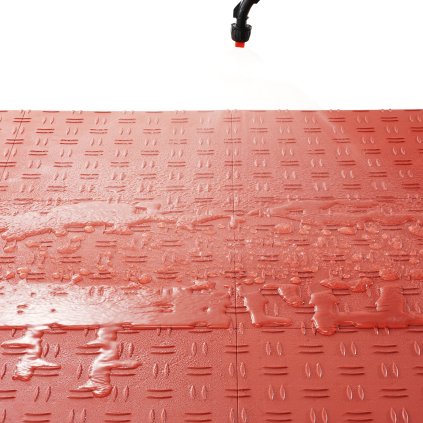 Zámkové garážové dlaždice, 12 x 12 x 0,53 palce, balení 50 kusů, protiskluzové oboustranné texturované garážové podlahové dlaždice, pro garáže, sklepy, opravny, červené