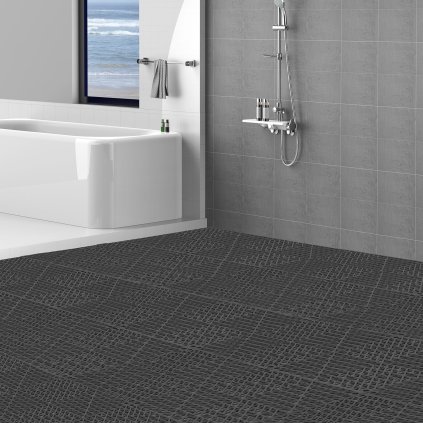 Modulární zámkové podložky, balení 50 kusů, drenážní rohože 30 x 30 cm, měkké PVC zámkové drenážní dlaždice, protiskluzový drenážní otvor pro toaletu, koupelnu, kuchyň, bazén, mokré prostory, černá