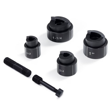 Sada hydraulických vyrážečů, 4 kusy 1/2", 3/4", 1", 1-1/4" řezaček otvorů pro trubky, nástroje pro vyřezávání plechů, sady nástrojů KO pro hliník, mosaz, nerezovou ocel, sklolaminát a plast