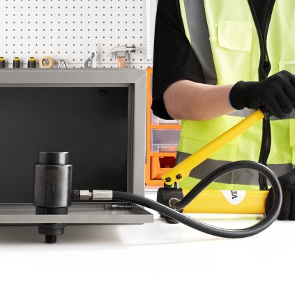 Sada hydraulického vyrážeče 10 tun, sada řezaček otvorů pro trubky 1/2" až 2", sady nástrojů KO s děrovačem, 6dílná, nástroje pro vyrážení plechů, pro hliník, mosaz, nerezovou ocel, sklolaminát a plast