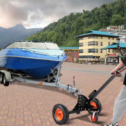 Podvozek pro přívěs 2 v 1 s nosností 1500 liber, nastavitelná výška 22 a 26 palců, koule 2 palce s kolečky