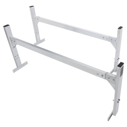 Střešní nosič žebříků pro dodávku, 2 tyče, hliníkové střešní nosiče žebříků, nosnost 181 kg, okapový střešní nosič pro dodávku, nastavitelná délka 1300–2060 mm, nosič žebříků pro dodávku, nákladní automobil a přívěs